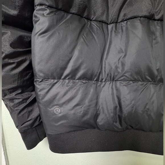 Lululemon Roam Far Wool Goose Down Bomber Puffer Jacket Black/Heathered Black 10 - Picture 9 of 16